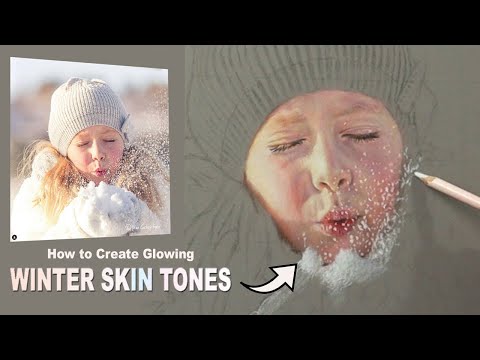 Pastel Portrait Tutorial ~ How to draw Realistic glowing WINTER SKIN TONE using Pastel Pencils.