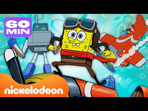 Spongebob | Setiap Mobil, Bus, Kereta, Robot, dan Kendaraan di Bikini Bottom! | 1 Jam | Nickelodeon