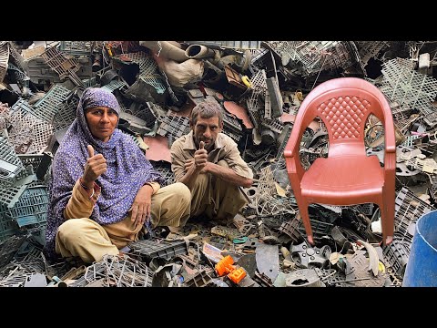 Amazing Process of Old Plastic are Recycled to Making Plastic Chair | Plastic Scrap Recycling