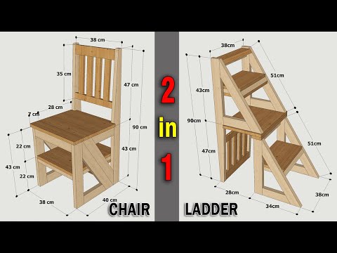 HOW TO MAKE A FOLDING LADDER CHAIR OF WOOD