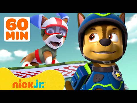 PAW Patrol Pups Extreme Sports Rescues! w/ Rocky, Zuma &amp; Chase | 1 Hour Compilation | Nick Jr.