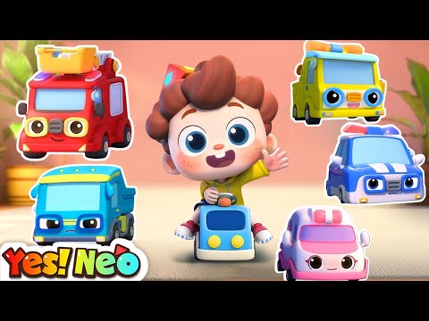 Neo &amp; Five Little Cars | Fire Truck, Police Car Rescue Team | Kids Songs | Starhat Neo | Yes! Neo