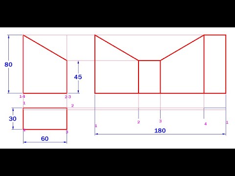 How to Draw the Development of a Truncated Rectangular Prism in AutoCAD