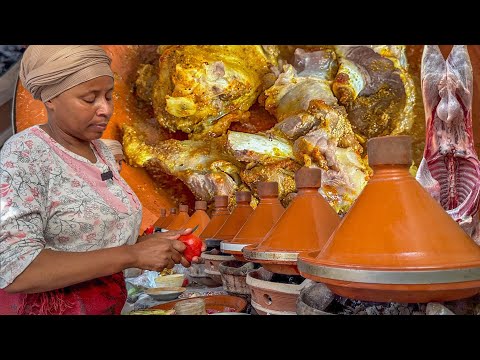 Level 9999 street food in Morocco ?? Local goat tagine feeding on natural and medicinal herbs