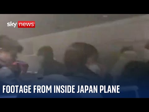 BREAKING: Inside the burning Japan Airlines flight