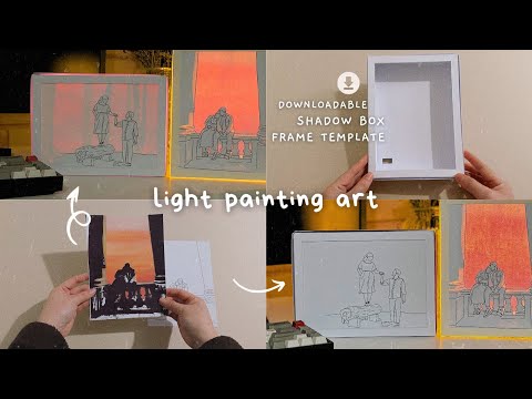 Light Painting Art: Free Downloadable Light Shadow Box Frame ✨🎨  | DIY