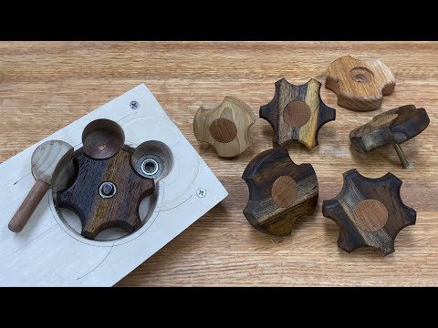 Triangular, hexagonal knob making jig / essential jig for woodworking room