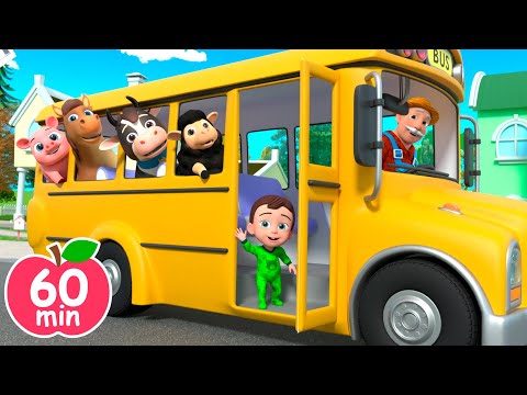 Wheels on the Bus | Animal Version | Newborn Baby Songs &amp; Nursery Rhymes