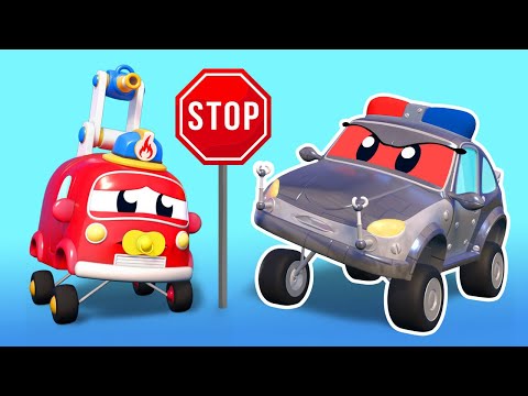 The ROBOT POLICE CAR goes crazy!  | InvenTom The Tow Truck | Car City World App