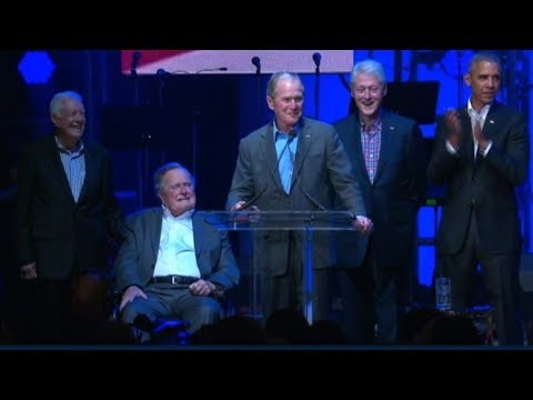 Former Presidents speak at relief concert