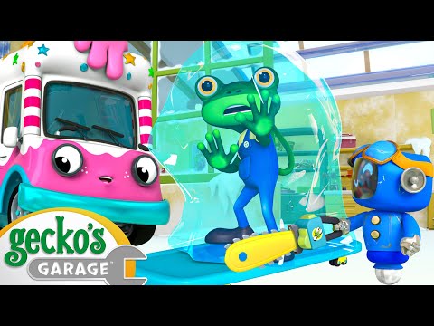 Gecko 's Ice Cream Van Fix  | Gecko the Mechanic | Vehicle Repair Cartoons | Buses, Trucks and Cars