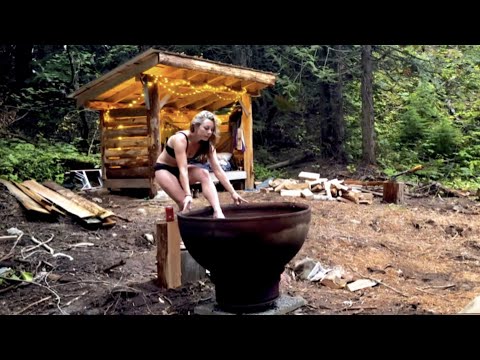 Camping in a woodshed down by the creek (Ft. VERY hippie DIY wood-fired hot tub 🤭)