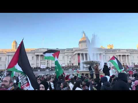 London demonstration support Palestine 🇵🇸     T Trafalgar Square 🇵🇸heart of London 🇵🇸🇱🇾