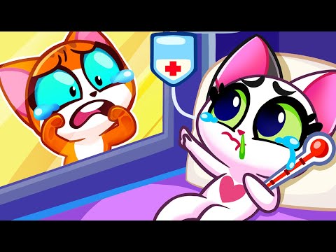 BABY GOT SICK😭 Little Baby Cat Not Feeling Well || Toddler Video by Paws&amp;Play