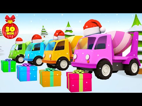 Helper cars cartoons &amp; Christmas cartoon for kids | Learn colors with tow trucks for kids &amp; vehicles