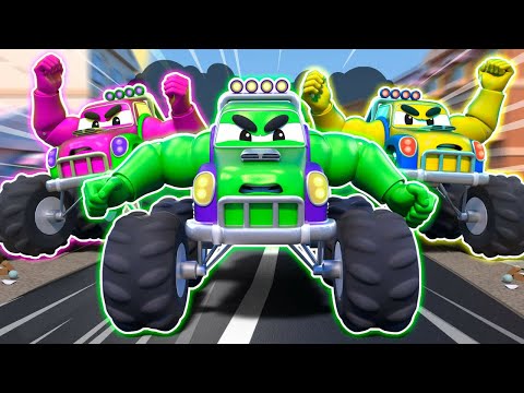 Evil HULK Monster Truck CLONES destroy CAR CITY! - Transformer Robot Car Epic Battle | Robofuse