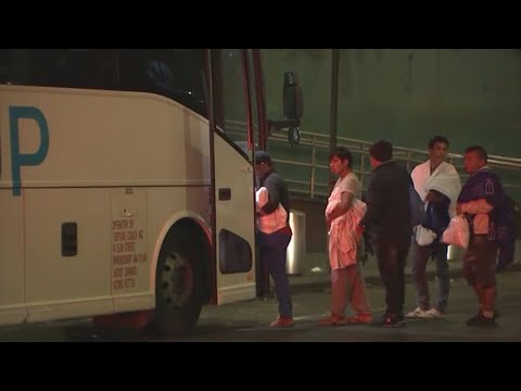 Buses dropping off migrants at NJ train stations