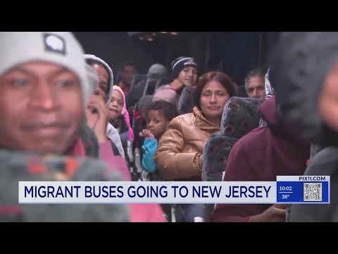 Hundreds of migrants fill buses in neighboring New Jersey cities in attempt to get to NYC