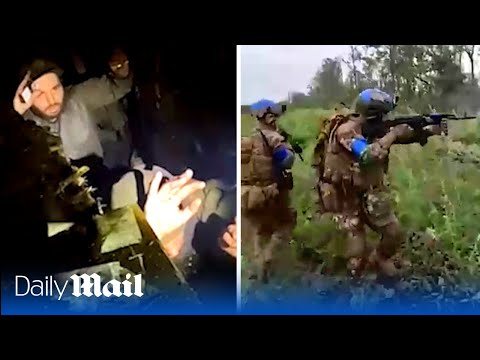 English subtitles reveal what Ukraine soldiers are saying as they assault Russian trench