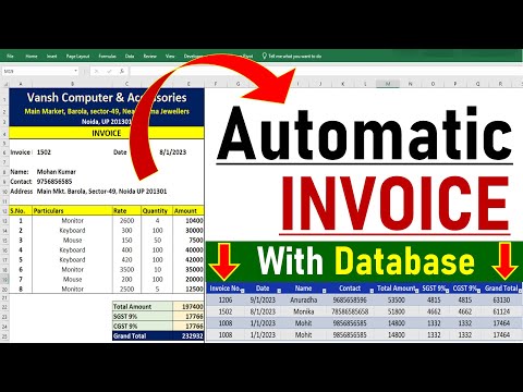 Fully 🔥 Automatic Invoice in Excel | Create Invoice Bill in Excel | MS Excel