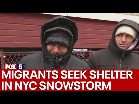 Migrants desperately seek shelter in NYC snowstorm