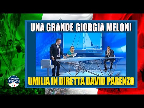 Una grande Giorgia Meloni umilia in diretta David Parenzo