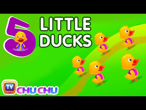 Five Little Ducks Nursery Rhyme With Lyrics - Cartoon Animation Rhymes &amp; Songs for Children