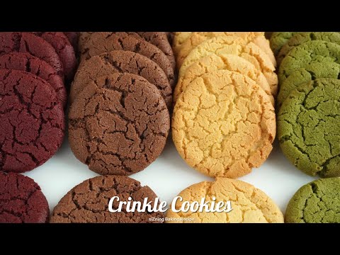 4 flavors of Chewy Crinkle Cookies (NO Artificial color)｜siZning