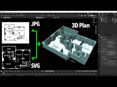 How To Turn JPG image to 3D Floor Plan - Blender