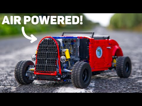 Air Powered Lego Hot Rod - Turbo LPE Engine, 5 Speed Gearbox, Disc Brakes and Air Suspension!