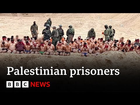 Images emerge of Palestinian captives stripped and bound in Gaza | BBC News