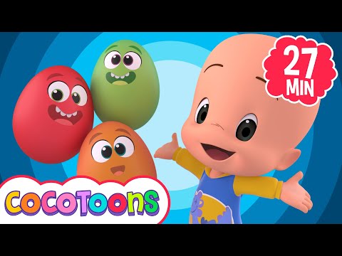 Surprise Eggs with Cuquin: learn vehicles and more with Cuquin | Cocotoons