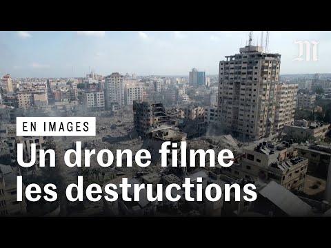 Guerre Isra&euml;l - Hamas : un drone filme les ruines de Gaza assi&eacute;g&eacute;e