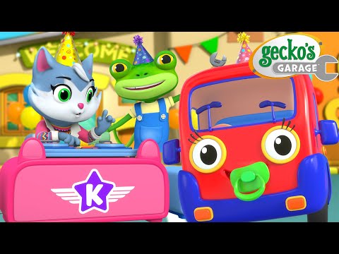 Baby Fire Truck Birthday Bonanza! | Gecko's Garage | Trucks For Children | Cartoons For Kids