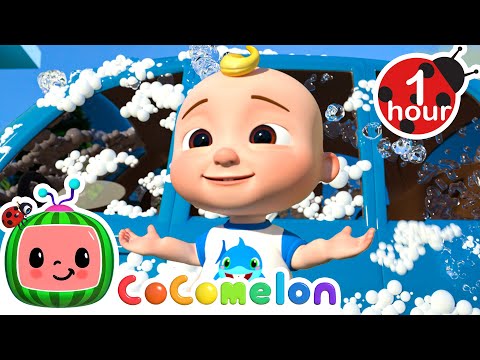 Washing The Dirty Car!! | CoComelon | 🚌Wheels on the BUS Songs! | 🚌Nursery Rhymes for Kids