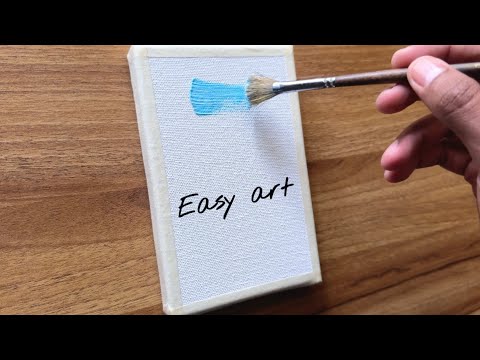 2 sets of snowfall nature AcrylicPainting tutorial on tiny canvas