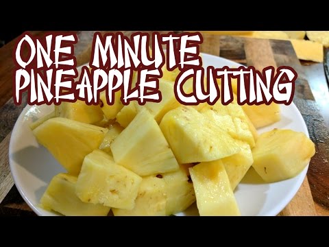 Cutting a whole pineapple in 1 MINUTE like a PRO