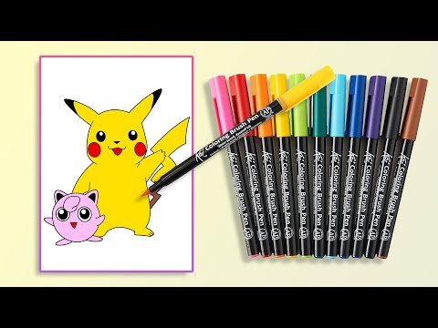 Pikachu and Jigglypuff: Amazing Coloring Magic | Little Hands Craft! 🎨