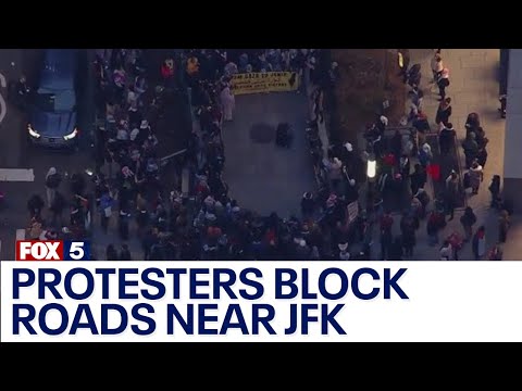 NYC pro-Palestinian protesters block roads near JFK Airport