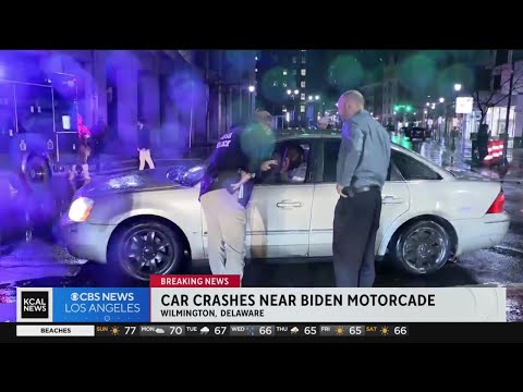 Car crashes into parked SUV near President Biden's motorcade in Delaware