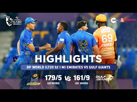 ILT20 S2 | English - HIGHLIGHTS | MI Emirates V/S Gulf Giants - T20 Cricket | 21st Jan