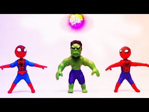 Spiderman, Hulk and Flash Mc Queen are having fun dancing disco !