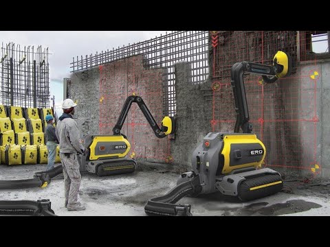 Construction workers can't believe this machine. Incredible modern construction technology.