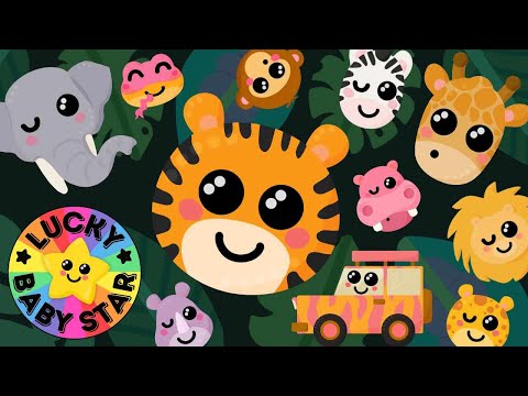 Baby Zoo Animals Safari Sensory Trip by Lucky Baby Star! 🐒 Jungle Jam with Zebra, Tiger &amp; Monkey 🦓🦒🐘