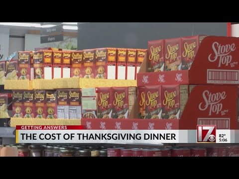 The expected cost of Thanksgiving dinner in 2023