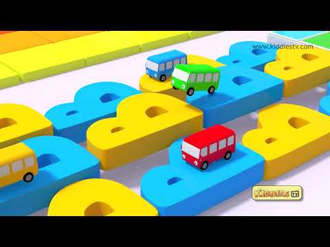 Wheels on the Bus Race with Alphabets &amp; many more | Best Wheels on the Bus Rhymes | Kiddiestv