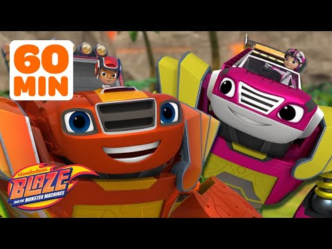 Robot Blaze Rescues Animals from HOT Lava! 🌋 w/ Watts | 60 Minutes | Blaze and the Monster Machines