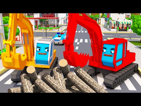 Bagger POL und Freunde - Autos f&uuml;r Kinder - Bagger Kinderfilm deutsch!