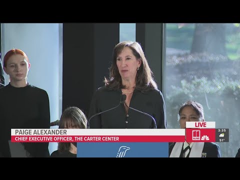 Carter Center CEO Paige Alexander speaks at repose service for Rosalynn Carter