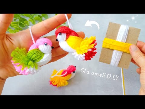 It's so Cute 💖☀️ Super Easy Bird Making Idea with Yarn and Cardboard - You will Love It - DIY Crafts